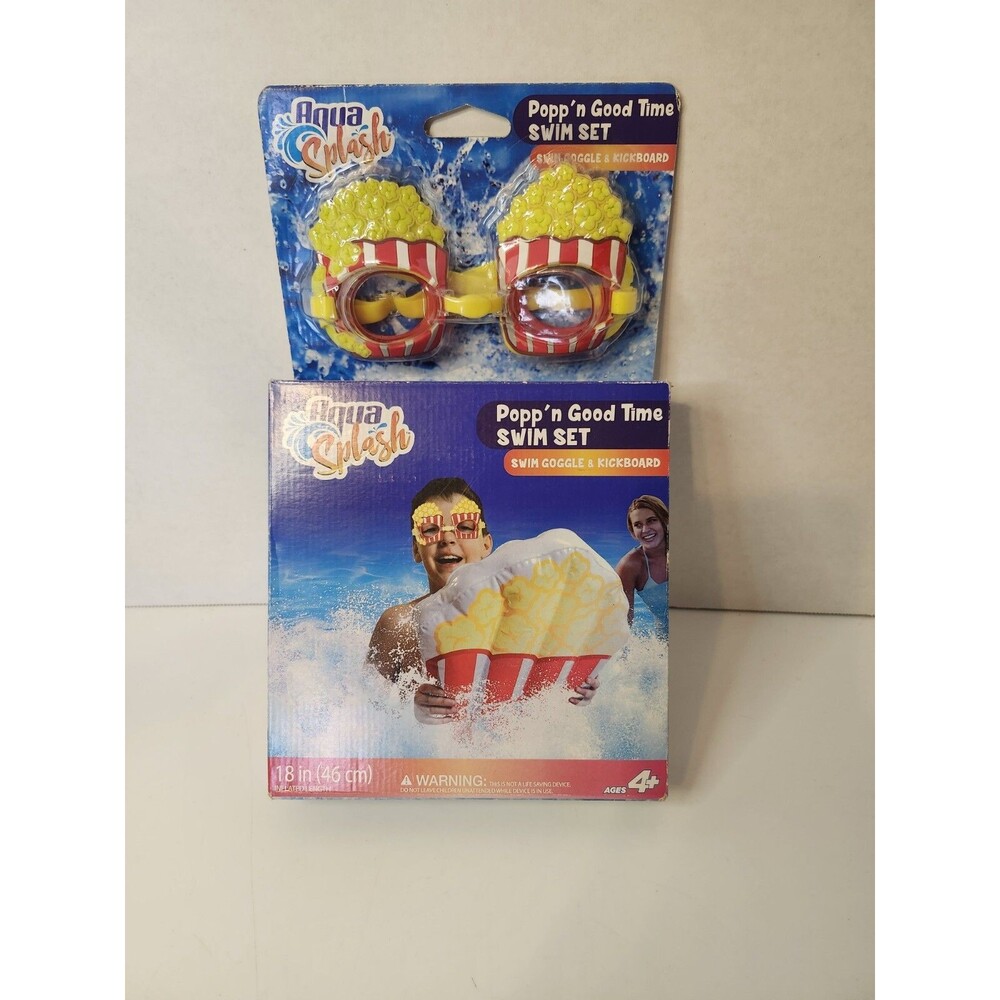Kickboard Float and Goggle Swim Set Popcorn Popp'n Good Time